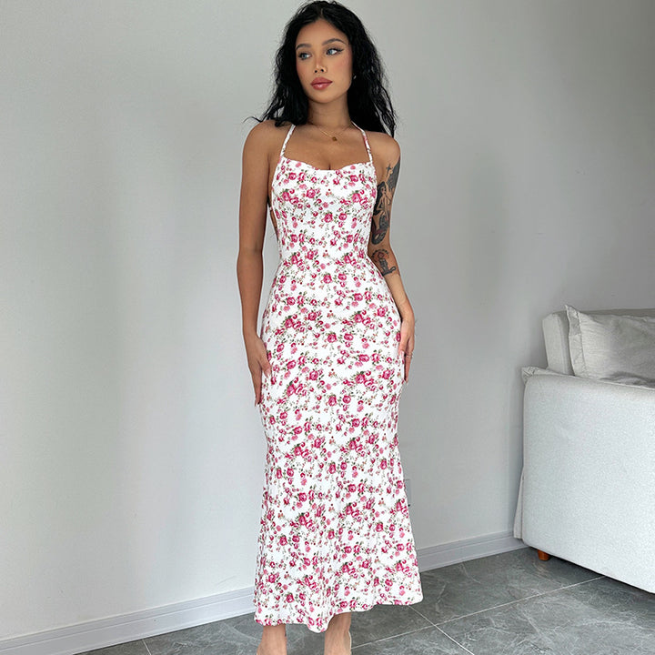 Damen Maxikleid mit floralem Muster Drune