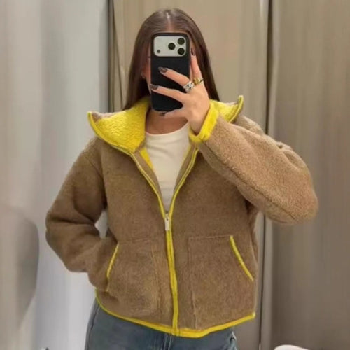 Damen kuschelige Fleecejacke mit modernem Reißverschluss und praktischen Taschen Drune