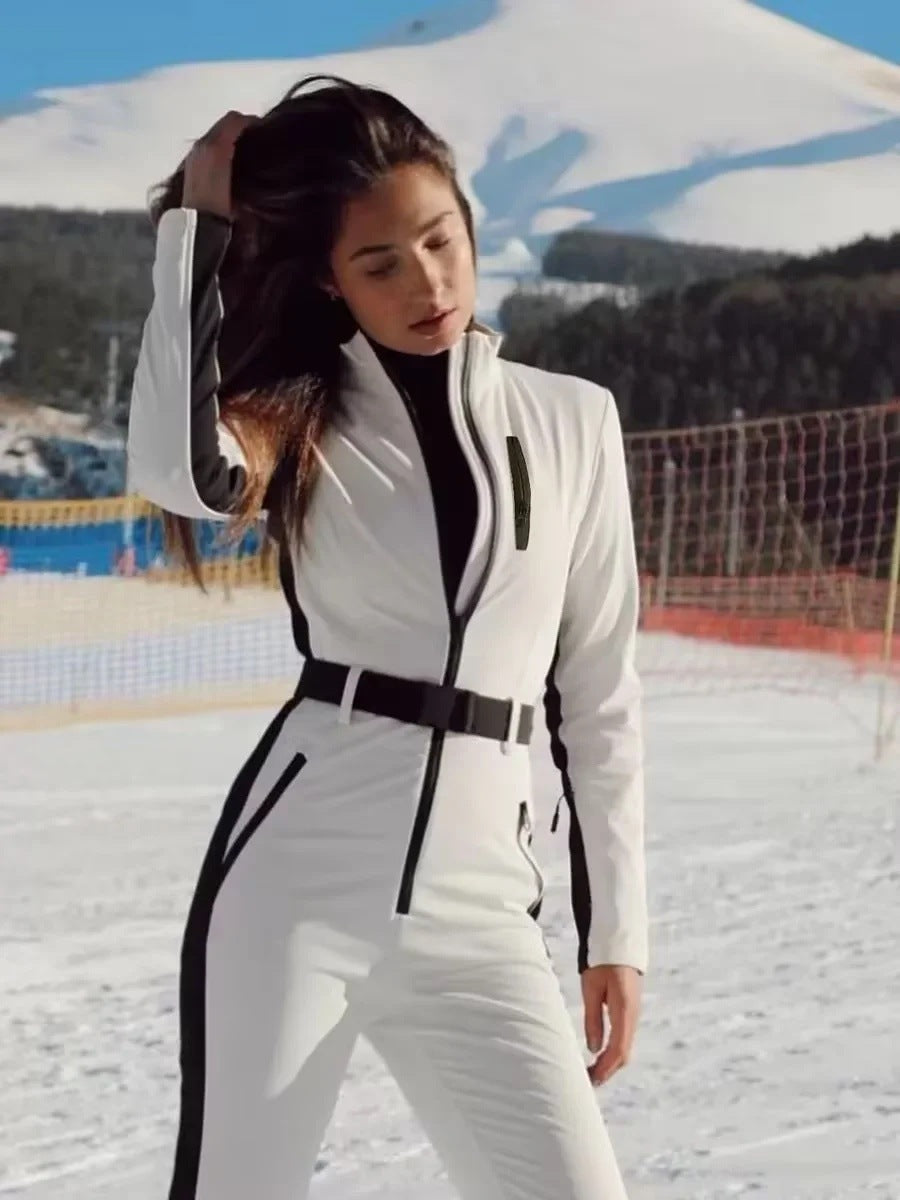 Damen 200+ taillierter Skioverall mit Taillengürtel und winddichter Funktionsmembran Drune