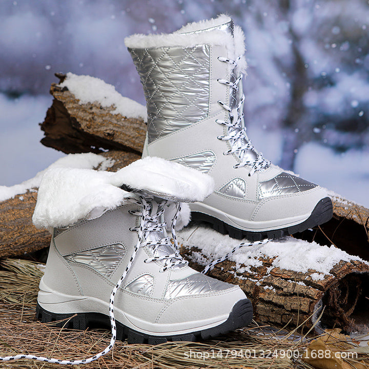 Damen Thermisch isolierte Winterstiefel mit rutschfester Profilsohle und kuscheligem Innenfutter Drune