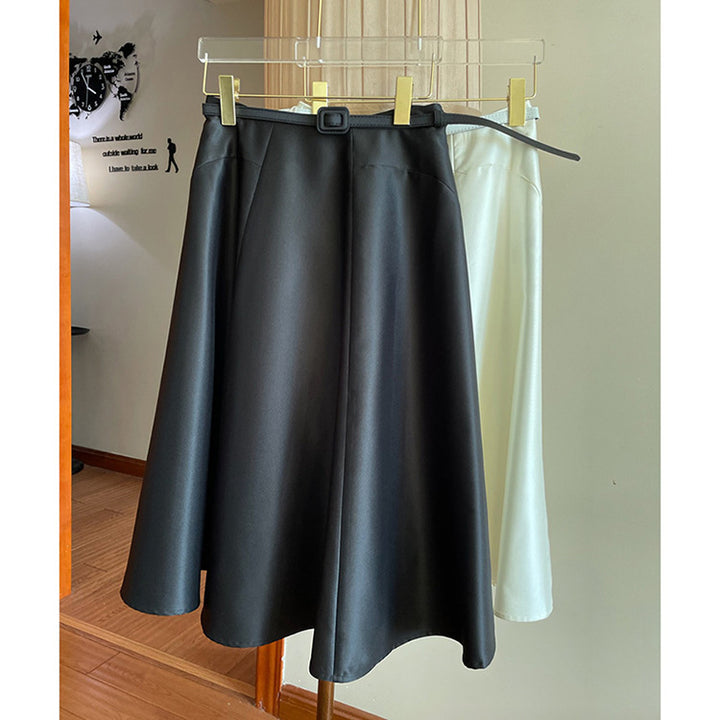 Damen Midirock mit elegantem Bund Drune
