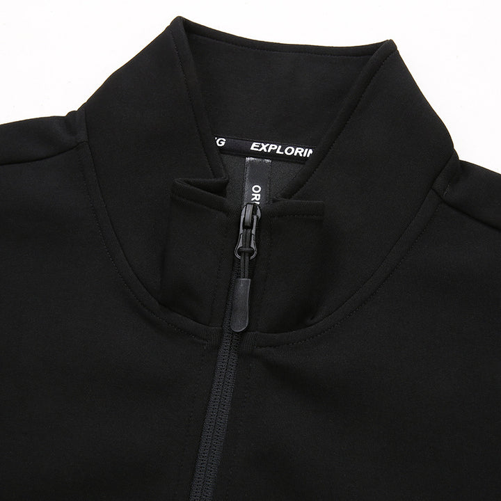 Herren Sportive windabweisende Trainingsjacke mit Stehkragen und verdecktem Reißverschluss Drune
