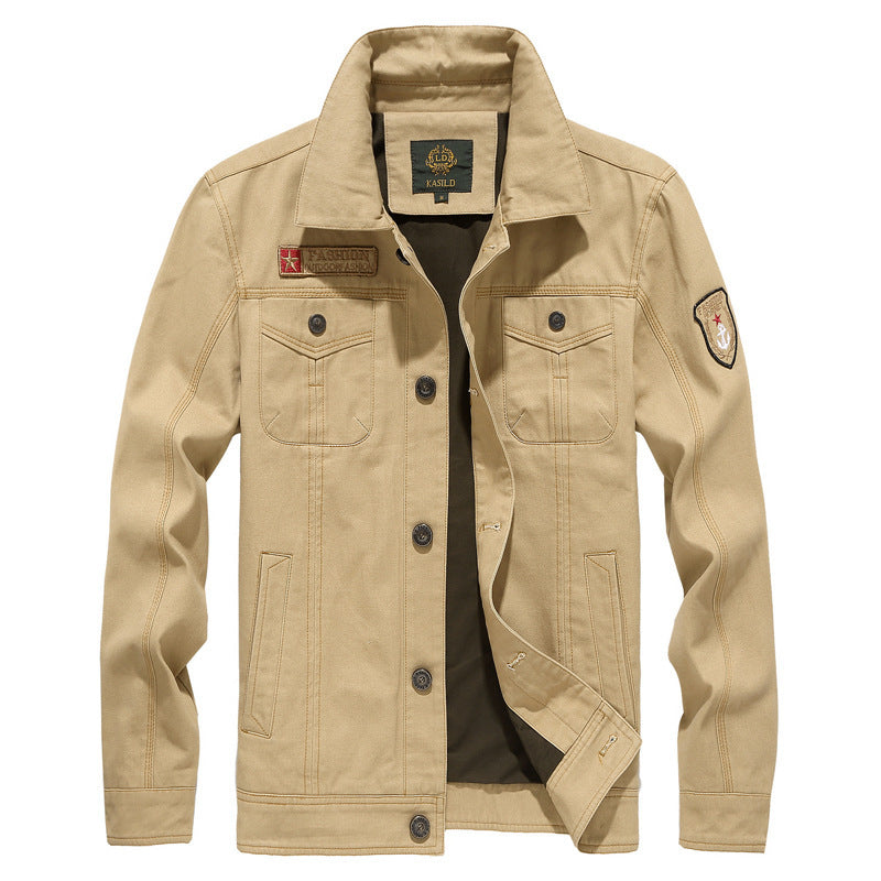 Herren Robust verarbeitete Canvas-Workerjacke mit Brustklappen, Innensaumfutter und Badge-Details Drune