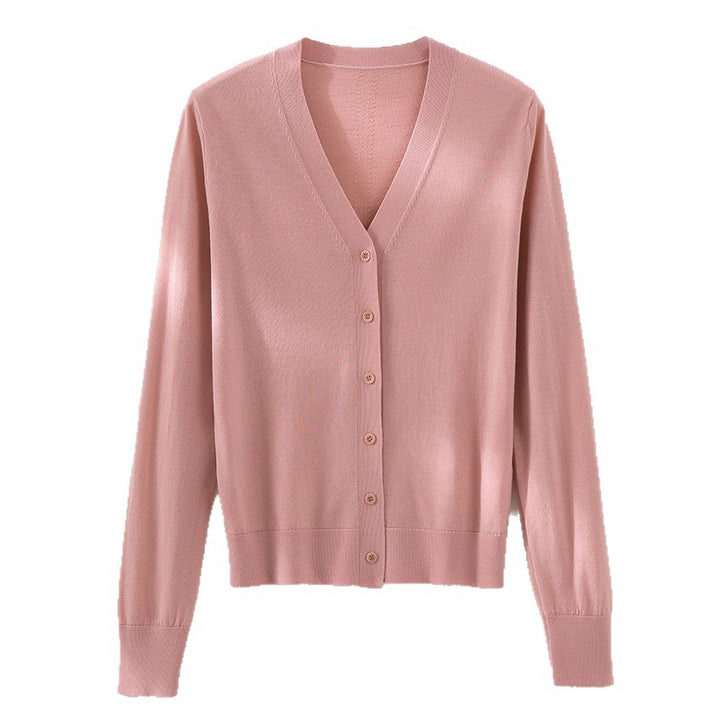 Damen Feinstrick-Cardigan mit V-Ausschnitt, Knopfleiste und Rippbündchen Drune