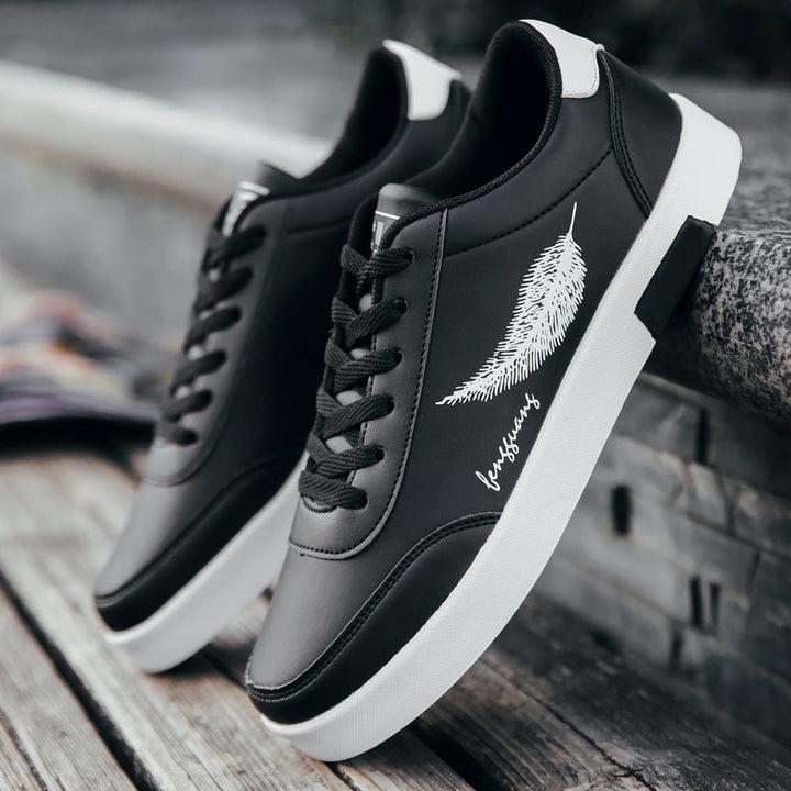 Damen Sneakers aus hochwertigem Kunstleder mit modischem Feder-Detail Drune