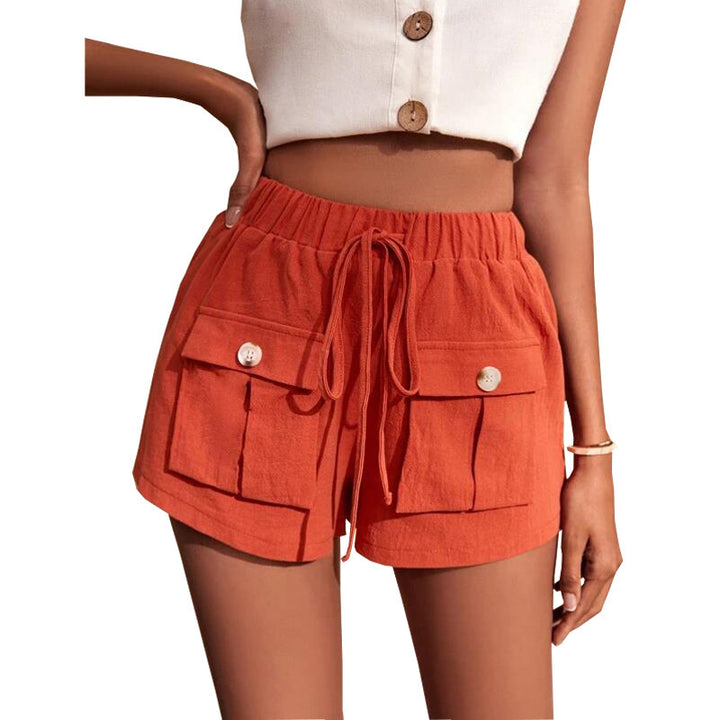 Damen lässige Shorts mit praktischen Taschen und komfortablem Kordelzug Drune
