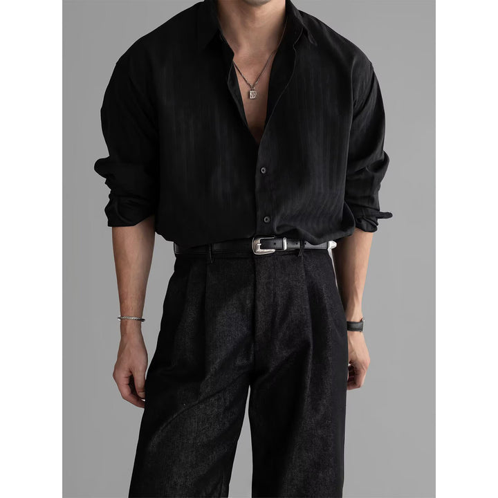 Herren Elegantes Hemd mit feiner Rippstruktur Drune