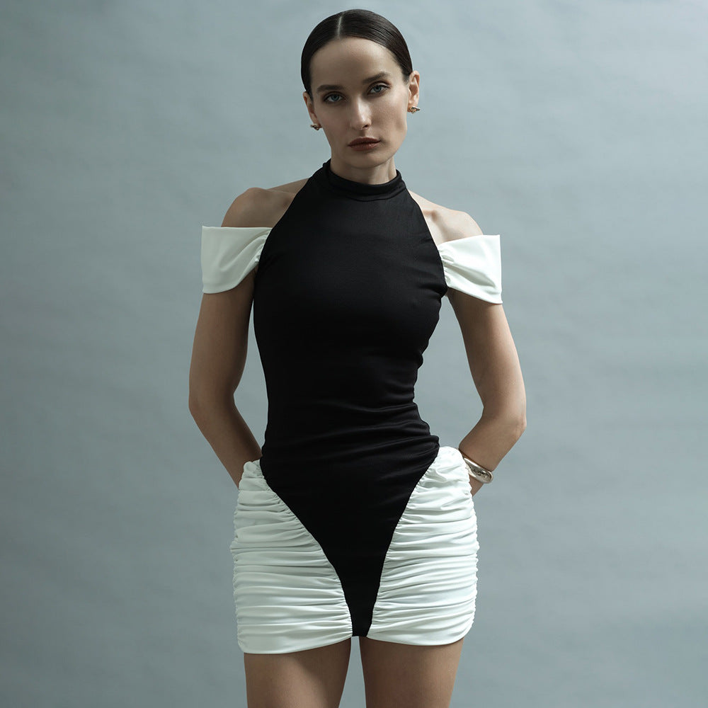 Damen Stilvolles Bodycon-Kleid mit innovativen Rüschendetails Drune
