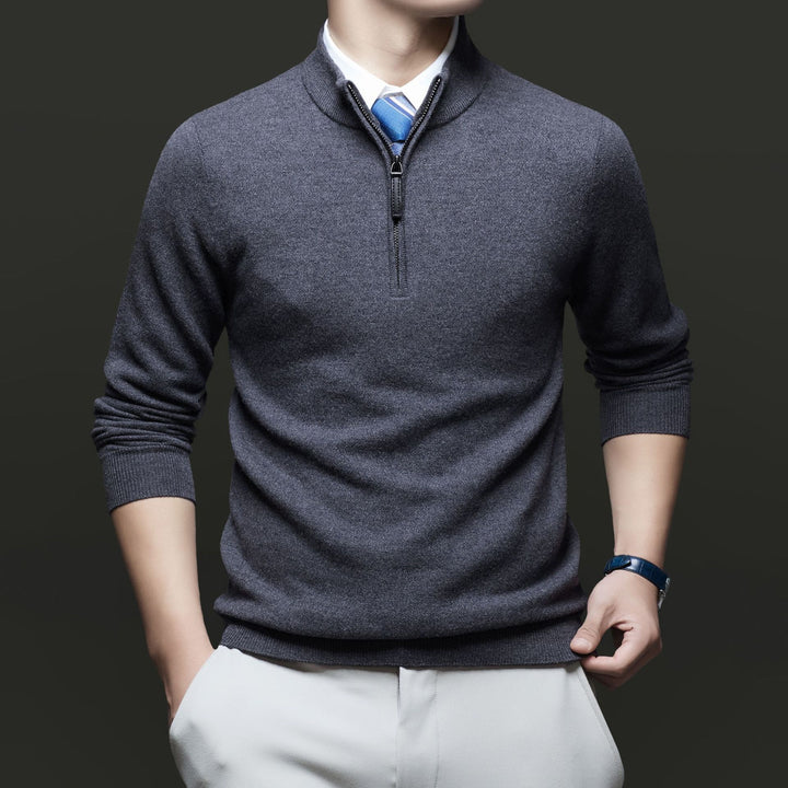 Herren Pullover mit modernem Stehkragen und hochwertigem Reißverschluss Drune