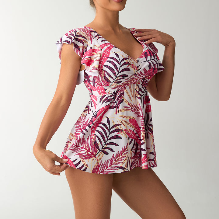 Damen Schwimmkleid mit Rüschendetails Drune