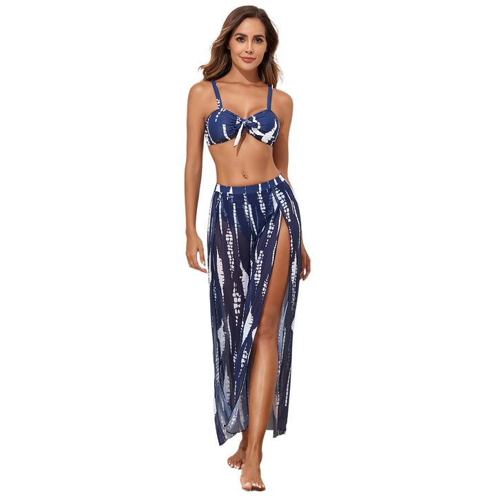 Damen Bikini-Set mit floralem Zufallsmuster und passendem Wickelrock Drune