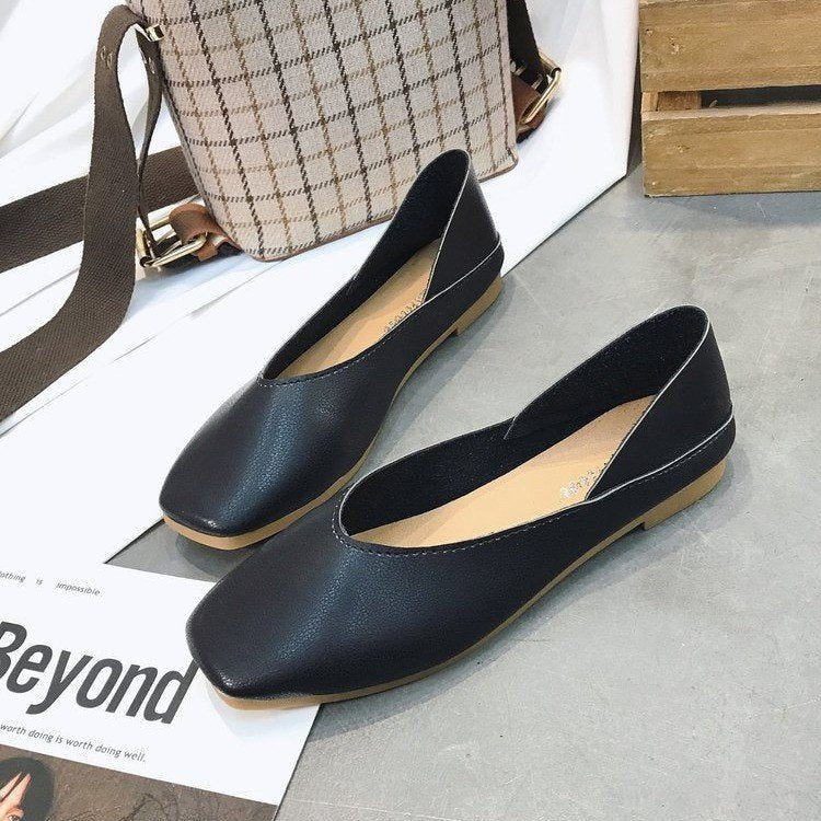 Damen Ballerinas mit zeitlosem V-Ausschnitt und flexibler Sohle Drune