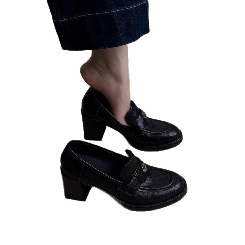 Damen Loafer mit massivem Blockabsatz und gepolstertem Komfortfußbett Drune
