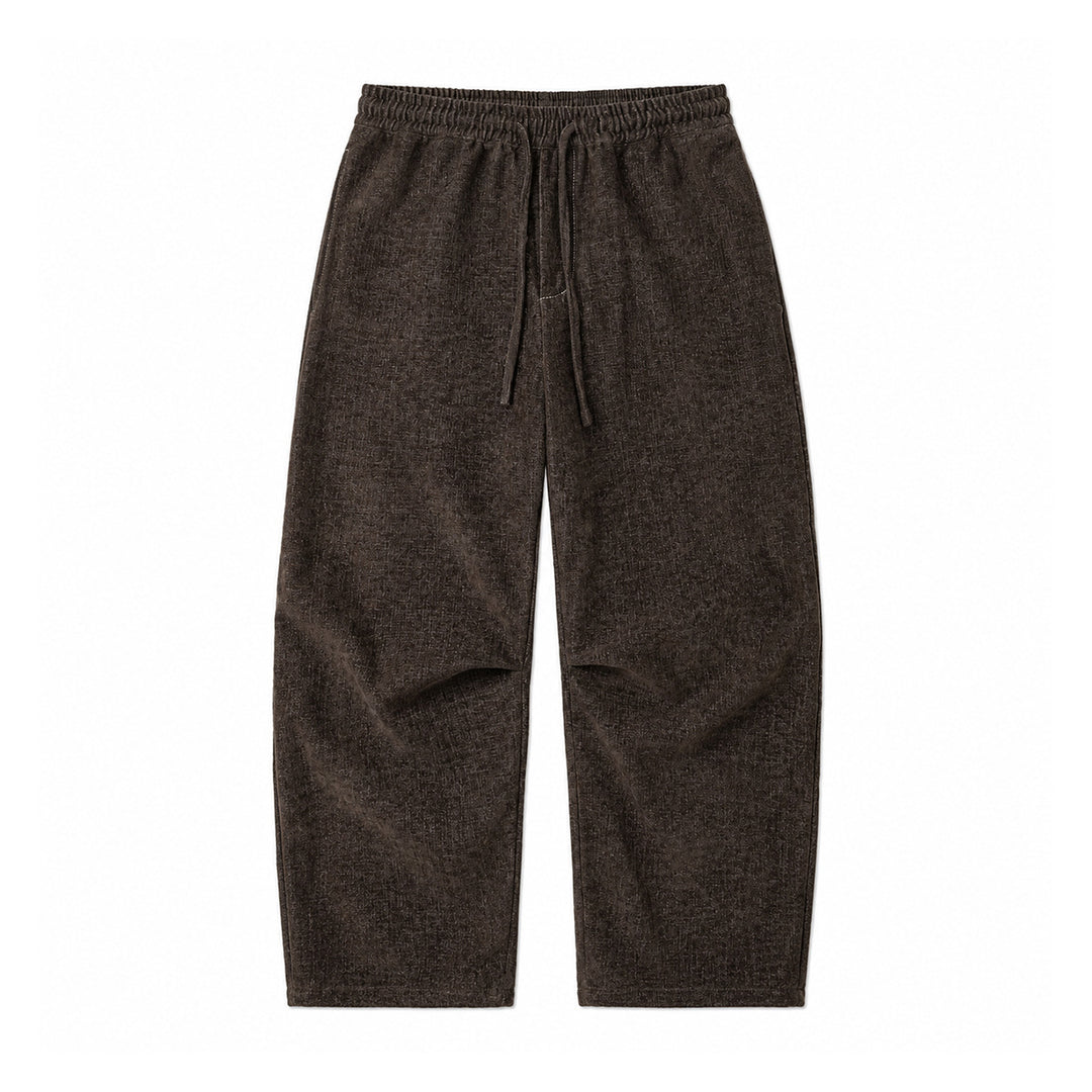 Damen Weite Relaxed-Hose aus Denim‑Optik mit elastischem Bund und Kordel Drune