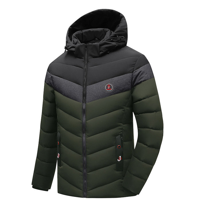Herren Steppanorak mit Kapuze und wattierter Chevron-Isolationsjacke Drune