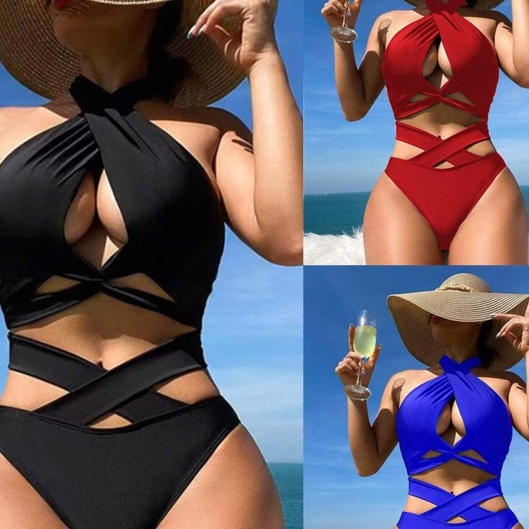Damen Hochgeschnittener Einteiler mit raffinierten Cut-Outs Drune
