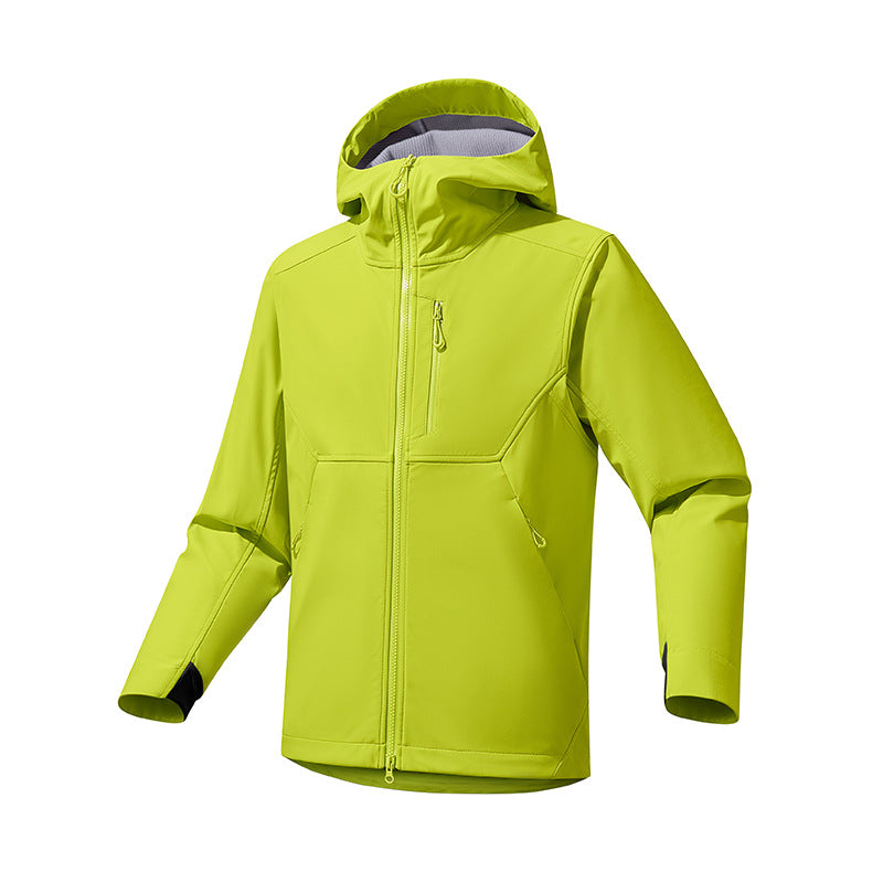 Herren Softshell‑Kapuzensweatjacke mit Stretch‑Windschutz, ergonomischem Schnitt und Brustreißverschluss Drune