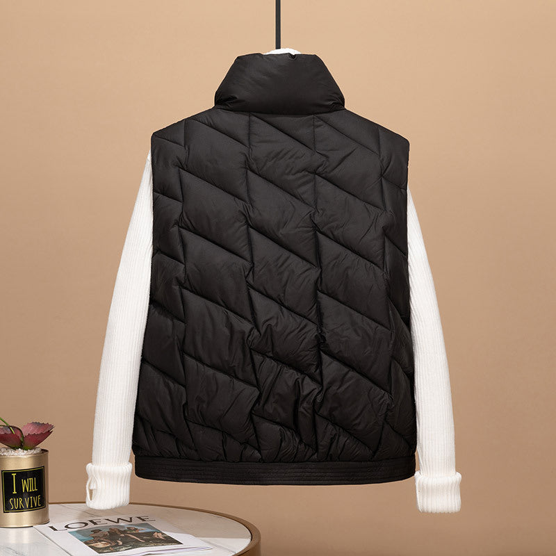 Damen Modische und funktionale Steppjacke mit hohem Kragen und Taschen Drune