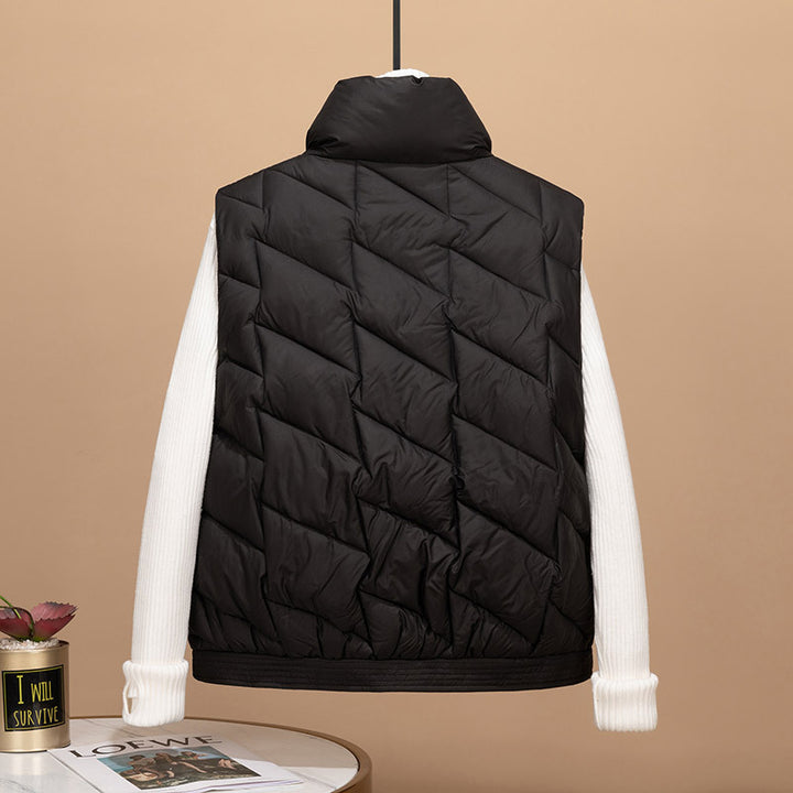 Damen Modische und funktionale Steppjacke mit hohem Kragen und Taschen Drune