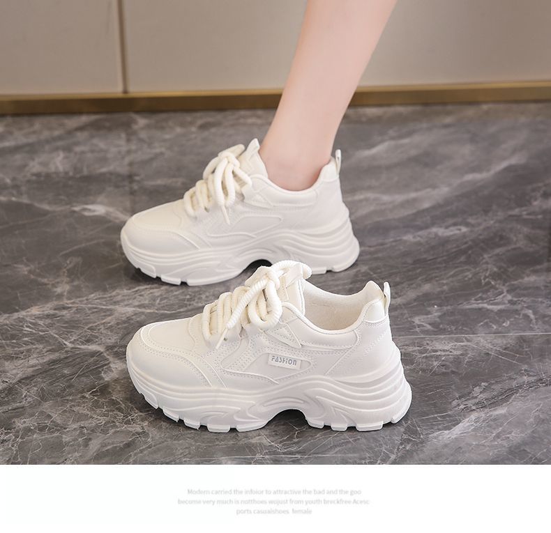 Damen modische Plattform Sneakers mit atmungsaktiver Sohle und rutschfester Laufsohle Drune