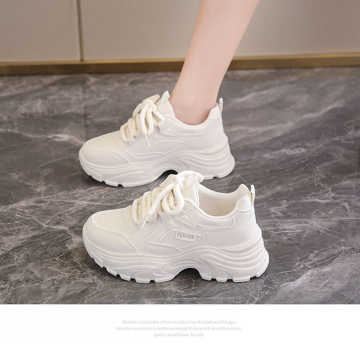 Damen modische Plattform Sneakers mit atmungsaktiver Sohle und rutschfester Laufsohle Drune