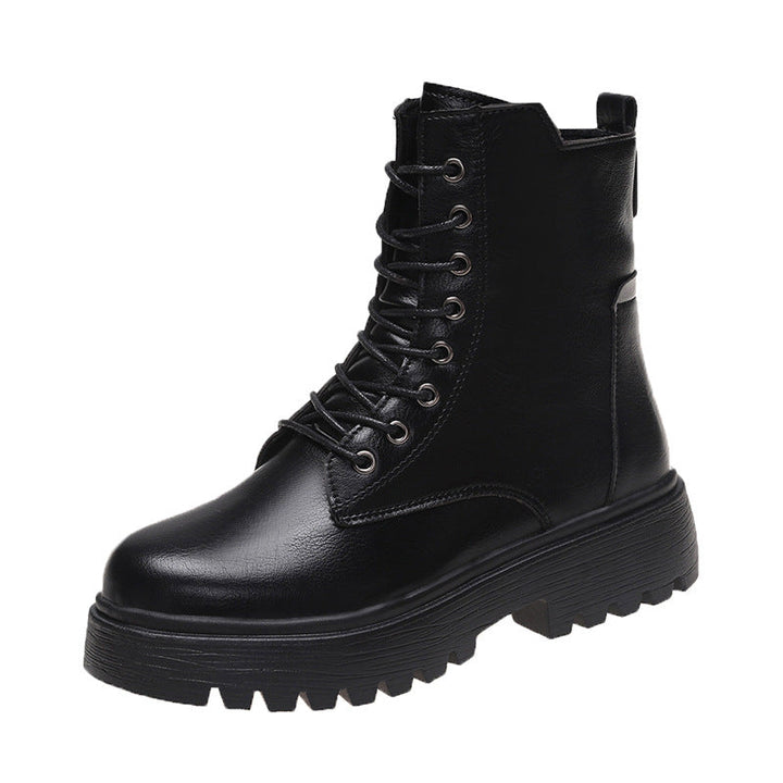 Damen robuste Schnürstiefel mit hoher Sohle und praktischem Design Drune