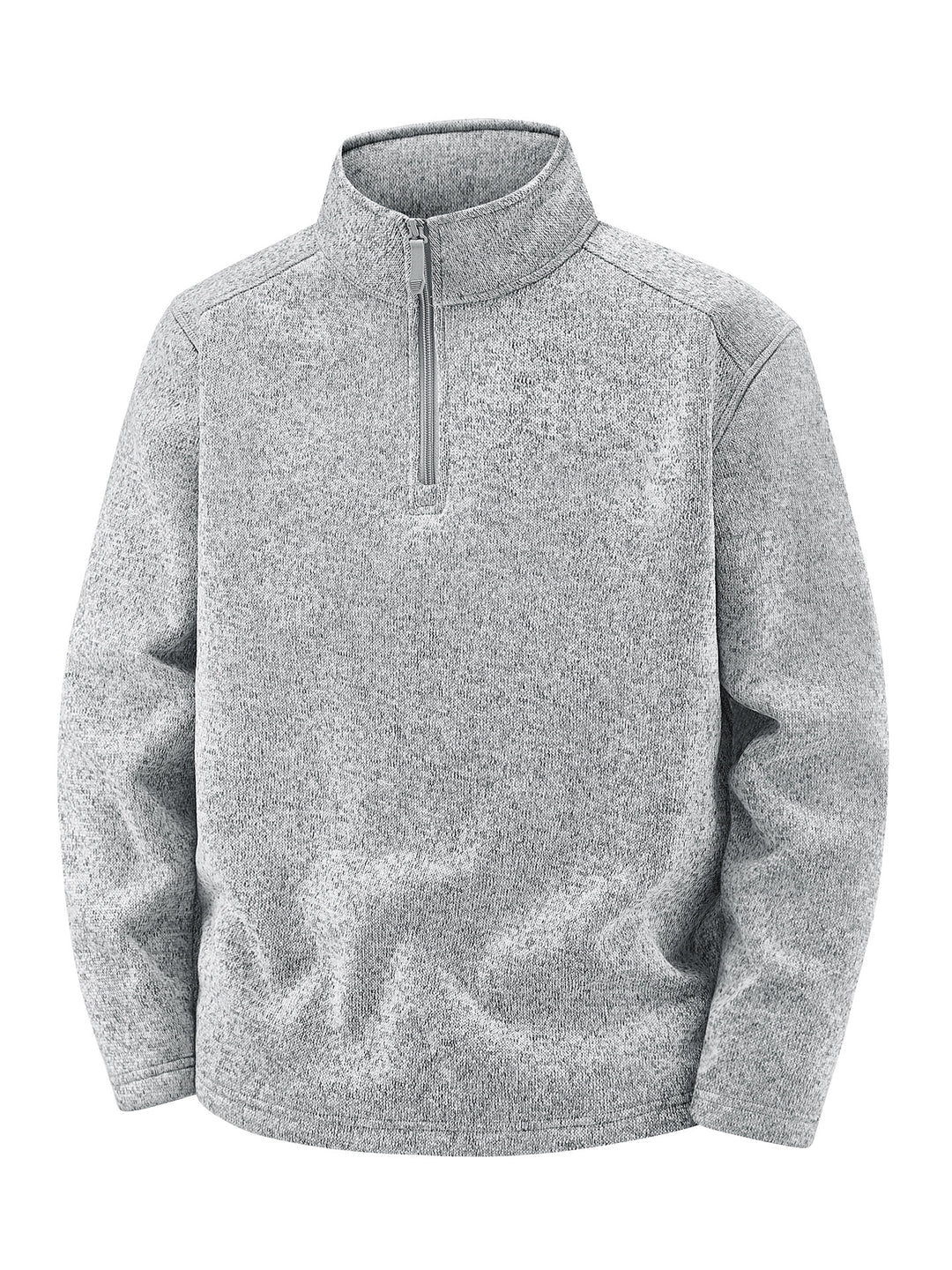 Herren Thermischer Strick-Fleecepullover mit halbem Reißverschluss und Stehkragen Drune