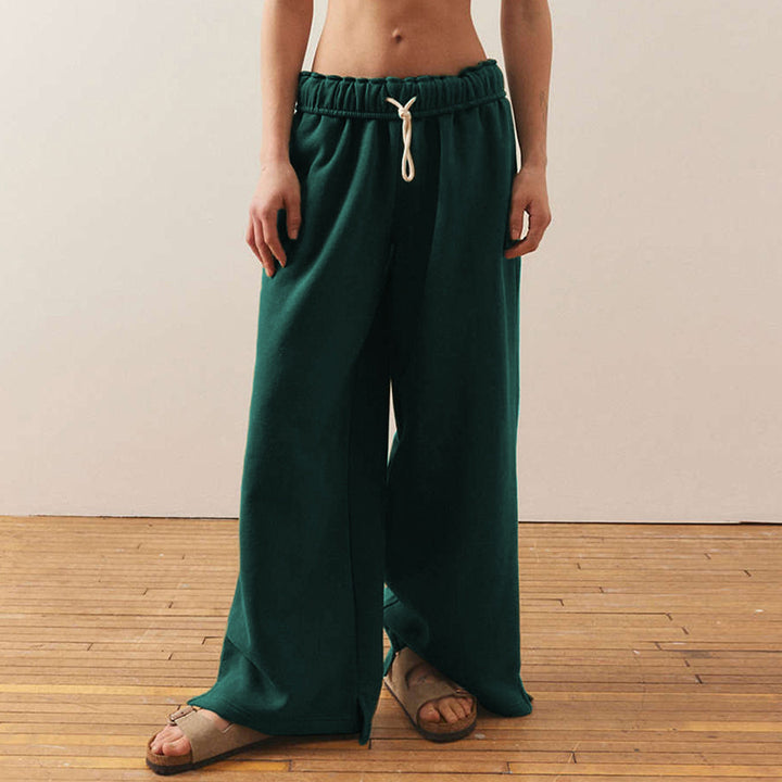 Damen weite Freizeit-Hose mit elastischem Bund und Kordelzug Drune