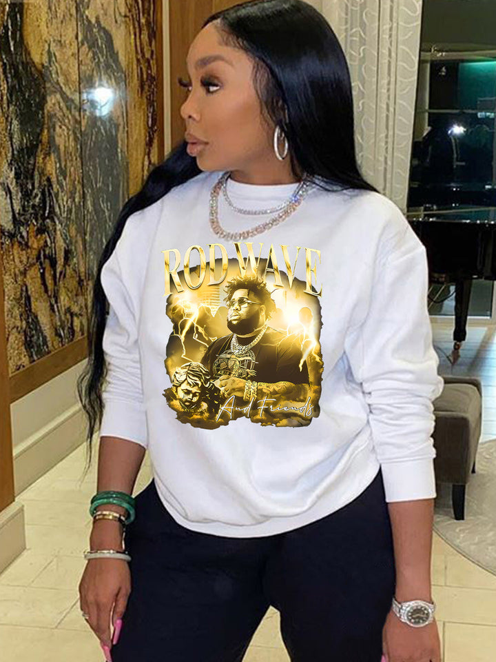 Damen Sweatshirt mit stylischem Druckdesign Drune