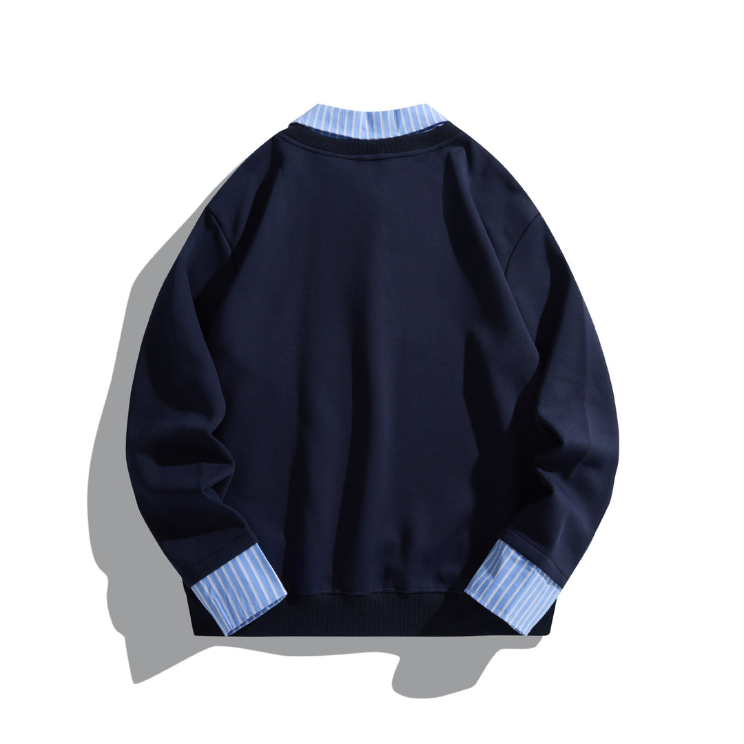 Unisex Oversize-Layering-Pullover mit integriertem Hemdkragen Drune