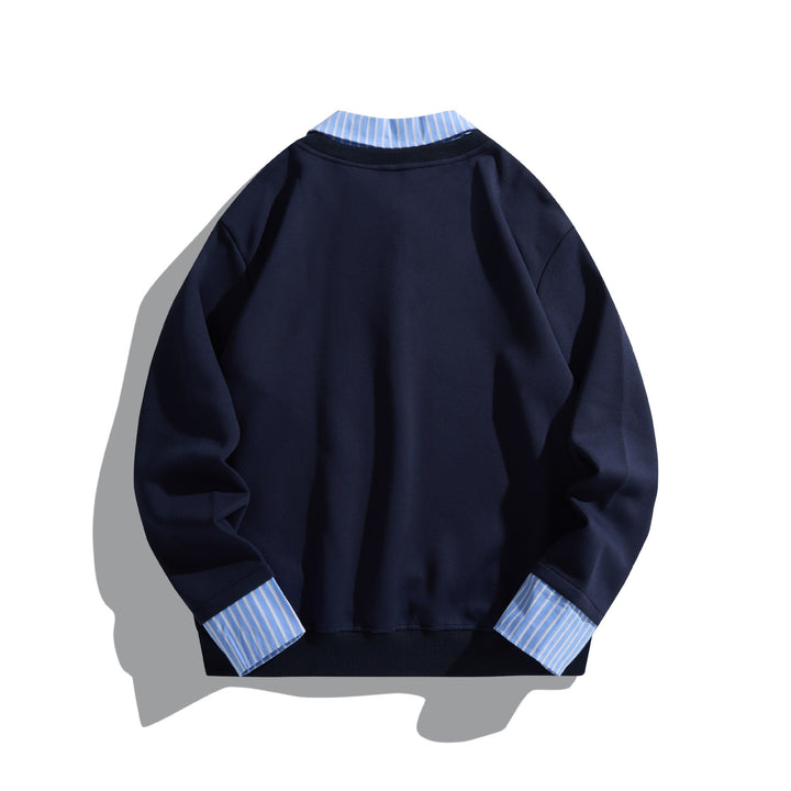 Unisex Oversize-Layering-Pullover mit integriertem Hemdkragen Drune