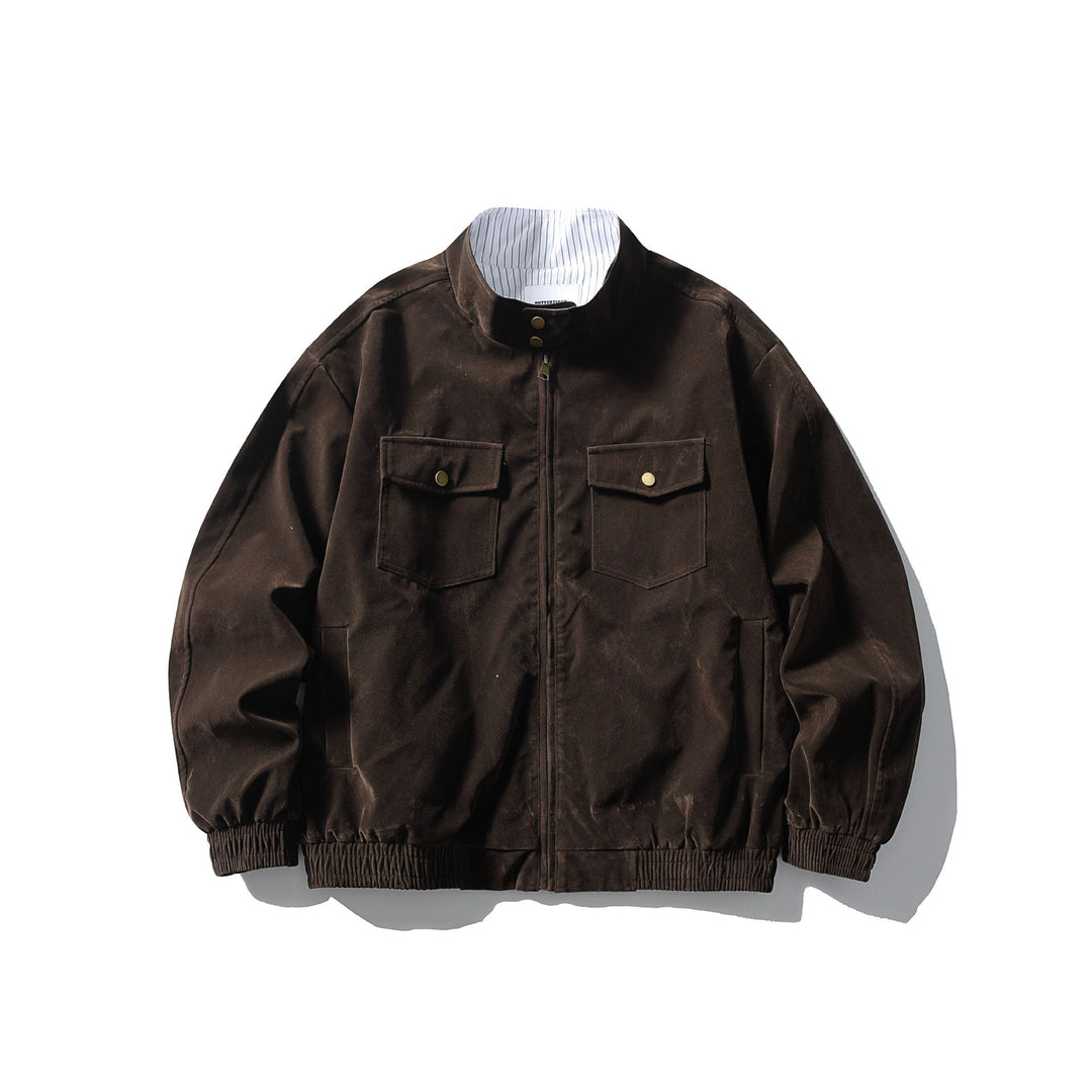 Herren Boxy Field-Blouson aus robustem Canvas mit hohem Stehkragen Drune