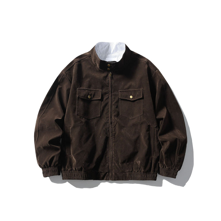 Herren Boxy Field-Blouson aus robustem Canvas mit hohem Stehkragen Drune