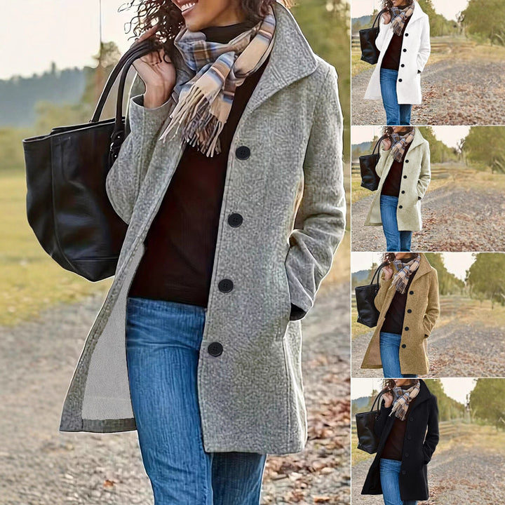 Damen nan taillierter Wollmix-Mantel mit großer Knopfleiste und Eingrifftaschen Drune