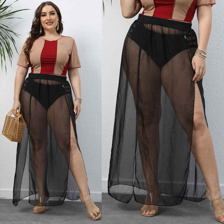 Damen transparenter Maxirock Drune