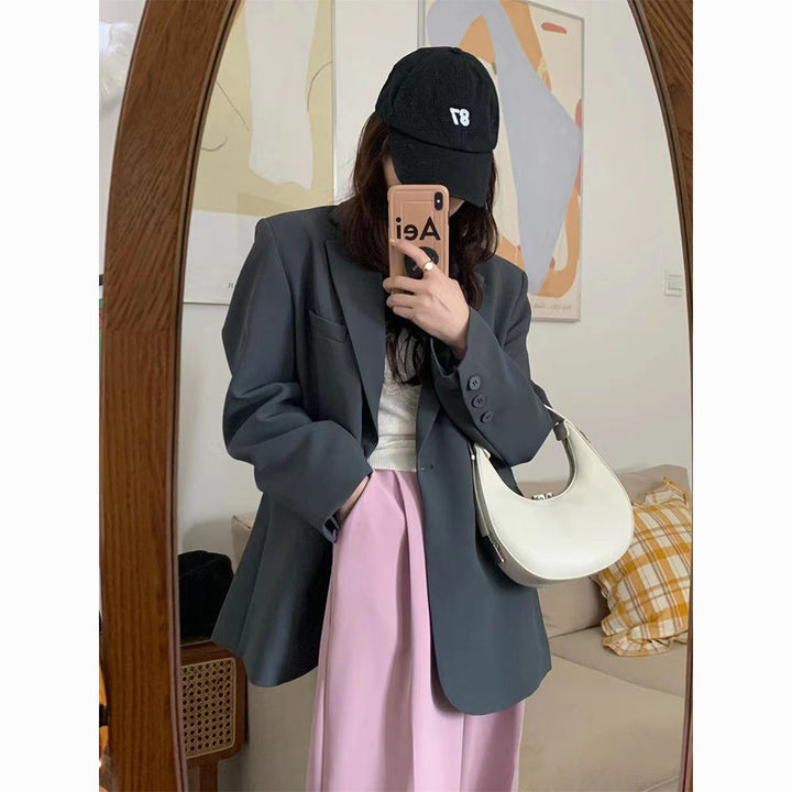 Damen Oversized Blazer aus hochwertigem Material mit Taschen Drune