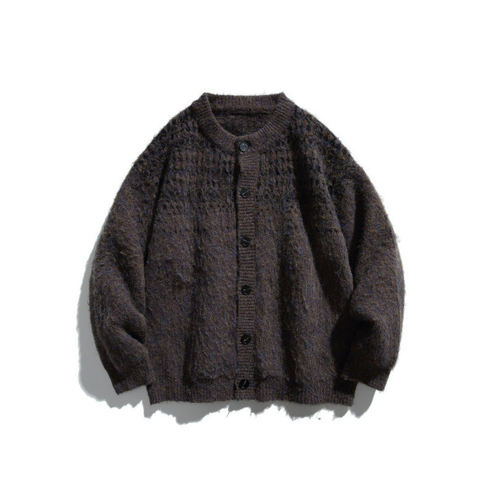 Damen Grobgestrickte Oversize-Cardigan mit Mohair-Optik und Rundhalsausschnitt Drune