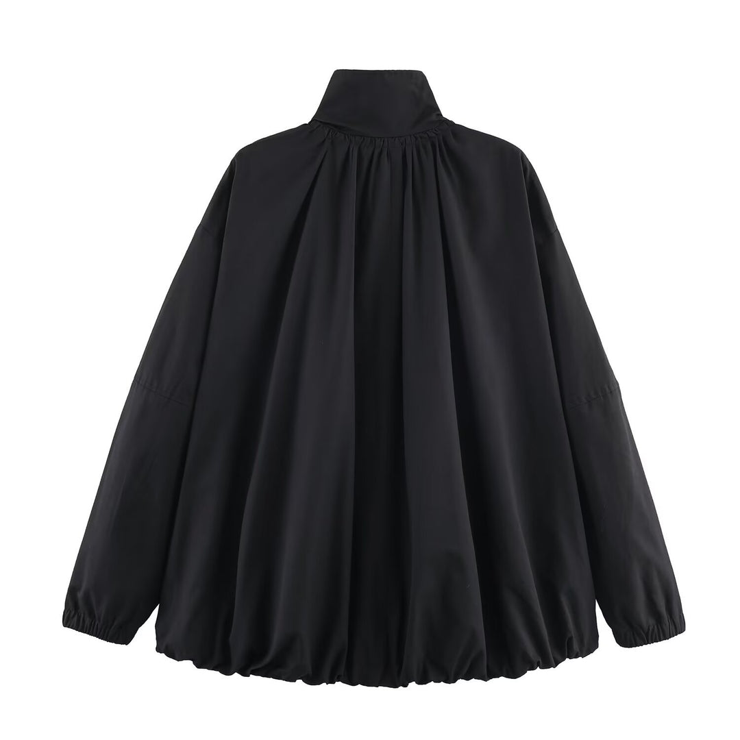 Damen modische Übergangsjacke mit hohem Kragen und lässigem Schnitt Drune