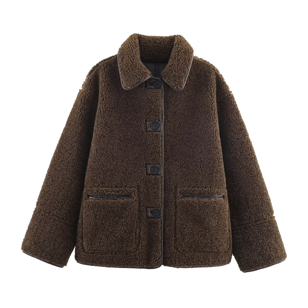Damen 70+ Teddy‑Fleece‑Jacke im Oversize‑Cocoon‑Schnitt Drune