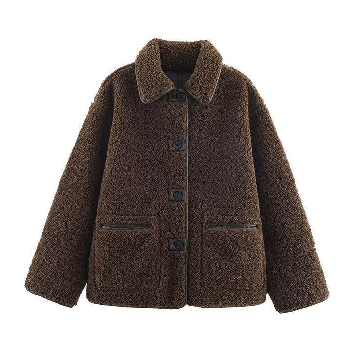 Damen 70+ Teddy‑Fleece‑Jacke im Oversize‑Cocoon‑Schnitt Drune