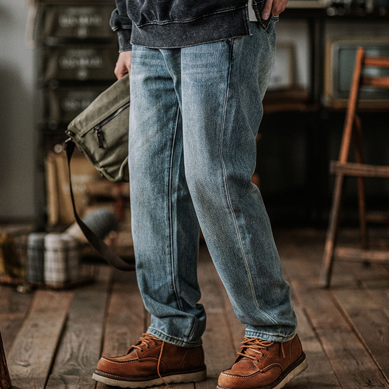 Herren Bequeme Indigo Denim Jeans Drune