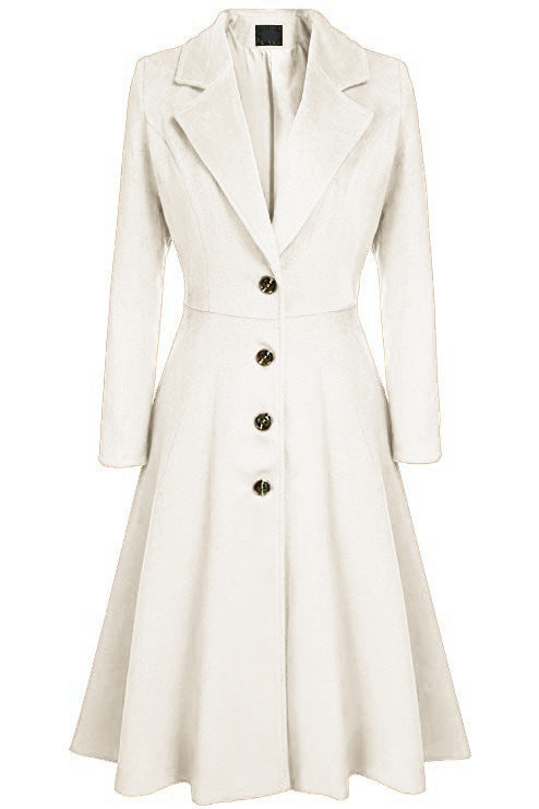 Damen eleganter Trenchcoat mit strukturiertem Fleece und kunstvollen Knopfdetails Drune