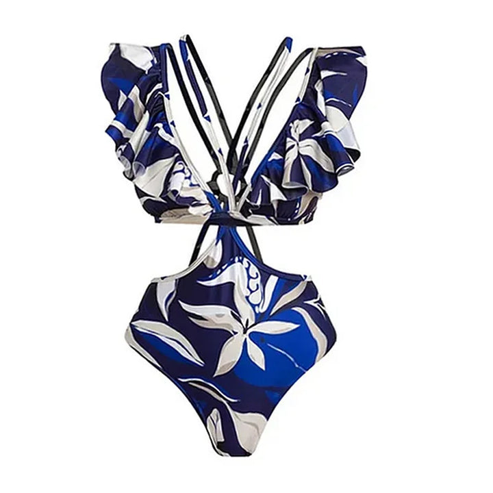 Damen Bikiniset mit elegantem Oberteil und fließendem Maxiröckchen Drune