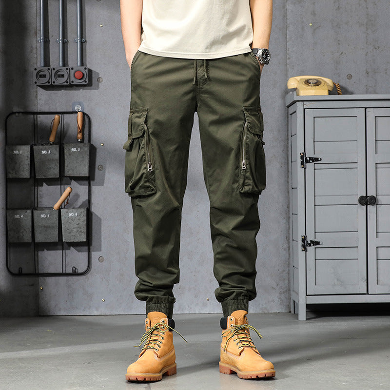 Herren Leichte Tactical-Cargo-Jogginghose mit Tunnelzugbund, Kniepaneelen und Multifunktionstaschen Drune