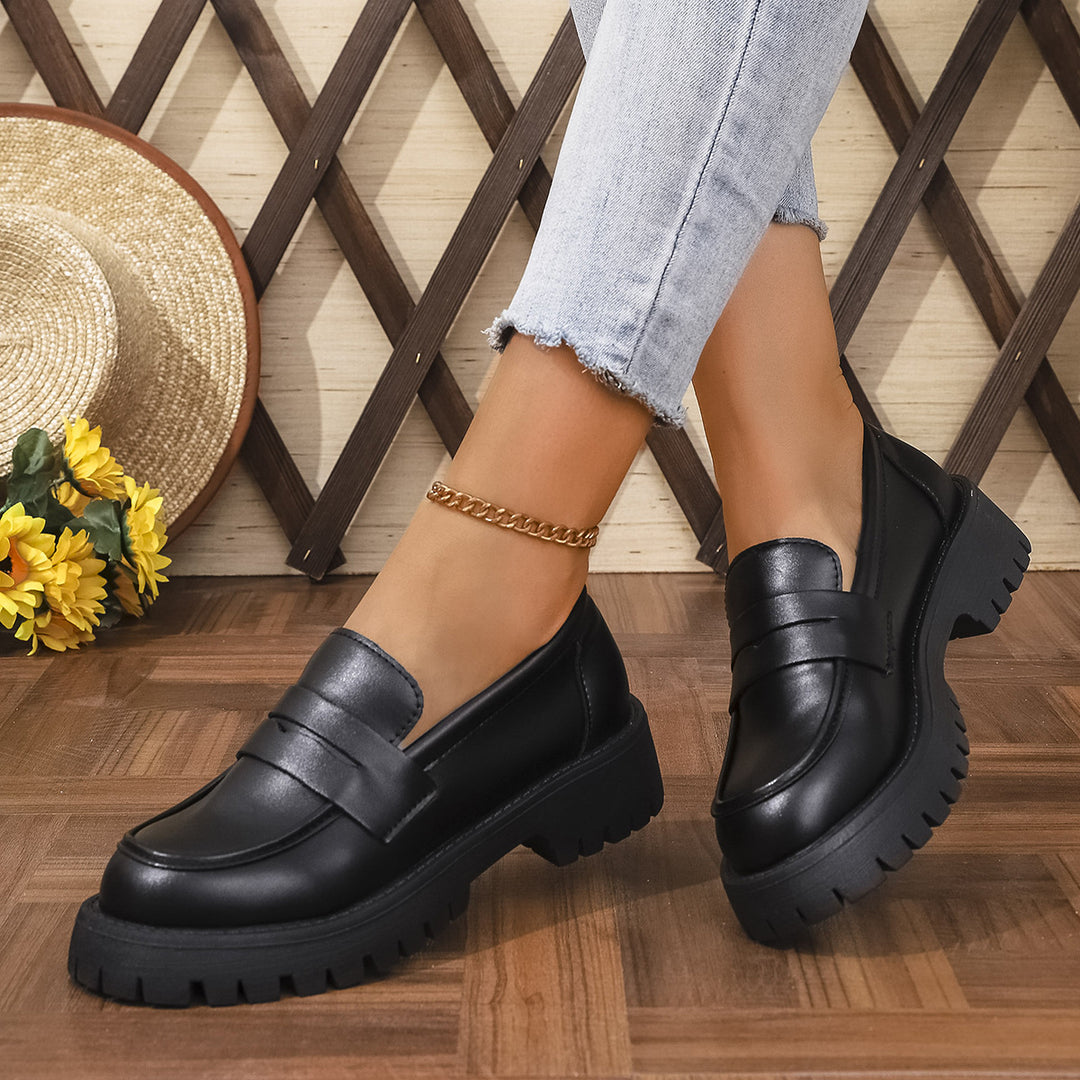 Damen Chunky Loafers im modernen Stil mit rutschfester Profilsohle Drune