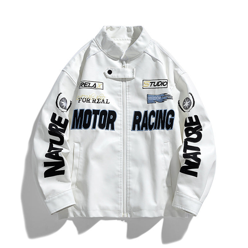 Herren Kunstlederjacke im Motorsport-Design Drune