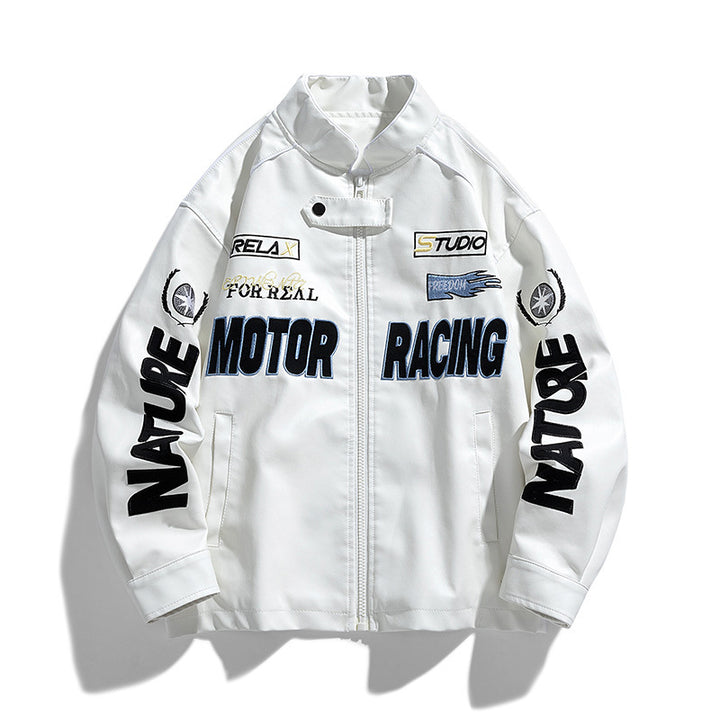 Herren Kunstlederjacke im Motorsport-Design Drune