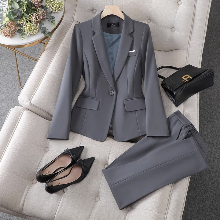 Drune | Blazer Satz Taillierte Passform Einreiher Gerade Hose Formelles OutPassform