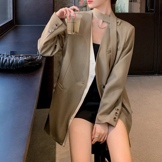 Damen Übergrößen Blazer mit asymmetrischem Design Drune