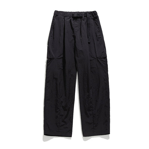 Unisex Leichte Nylon‑Plissé‑Freizeit‑Hose mit elastischem Tunnelzugbund und integriertem Gurtband Drune